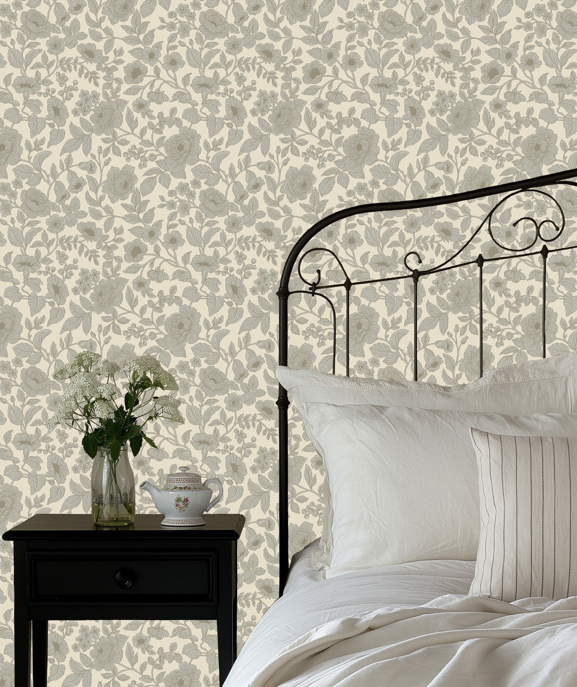 Lorraine Floral Peel and Stick Wallpaper by Daphne and Sage