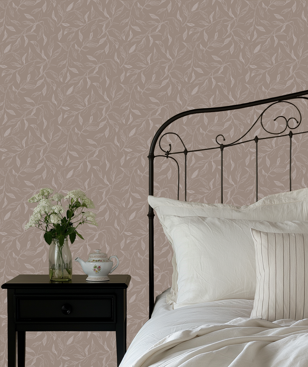 Swift Patterned Wallpaper in Green, Blue and Taupe