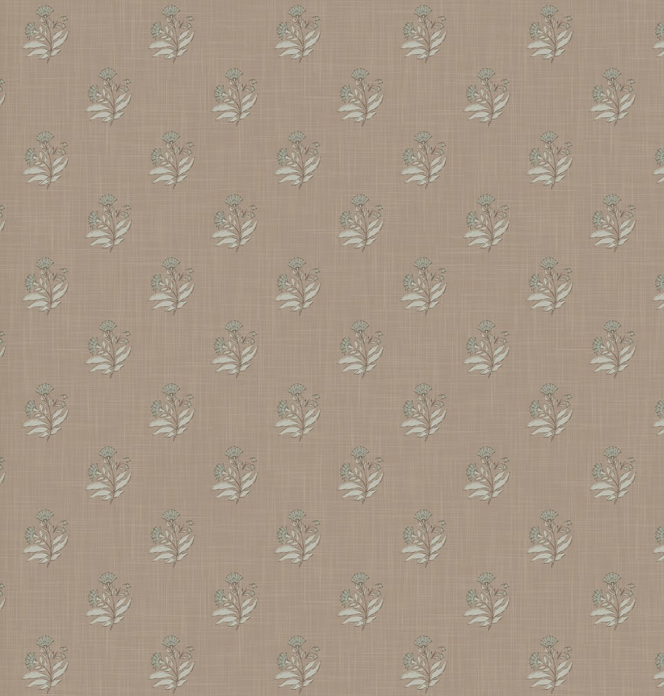 Mulberry Court Floral Removable Wallpaper in Beige and Brown