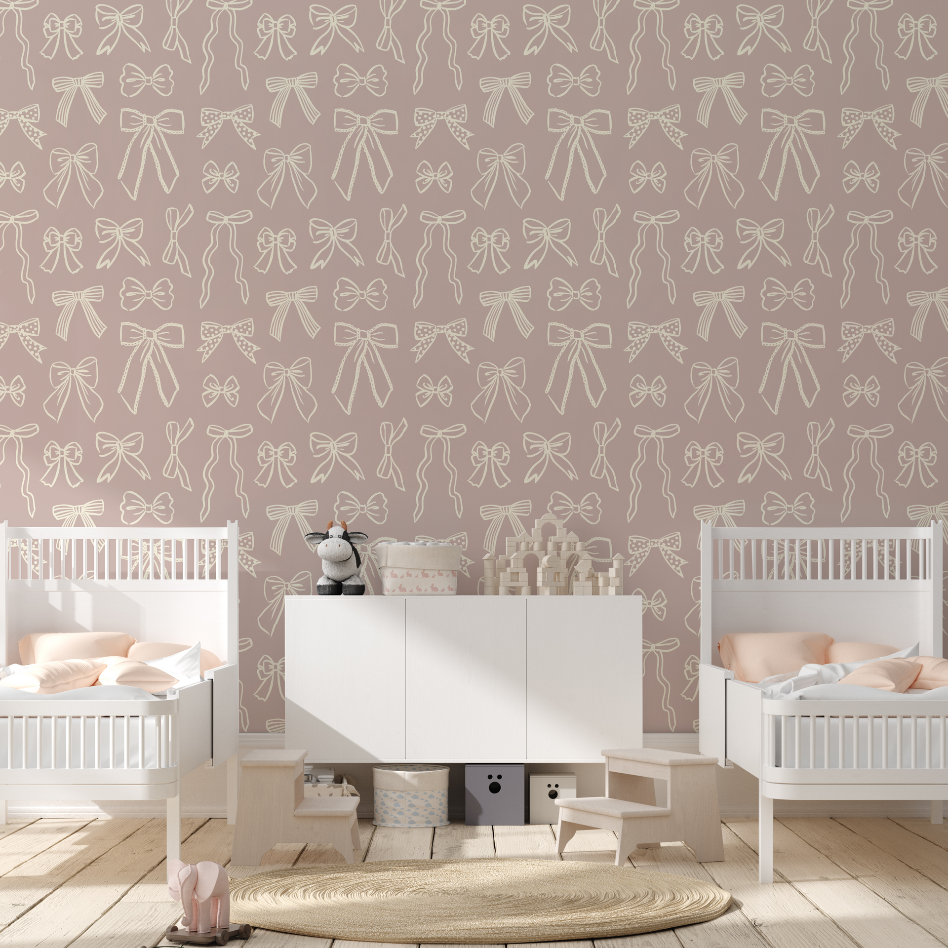 Brielle Cream and Multi-Color Removable Nursery Wallpaper