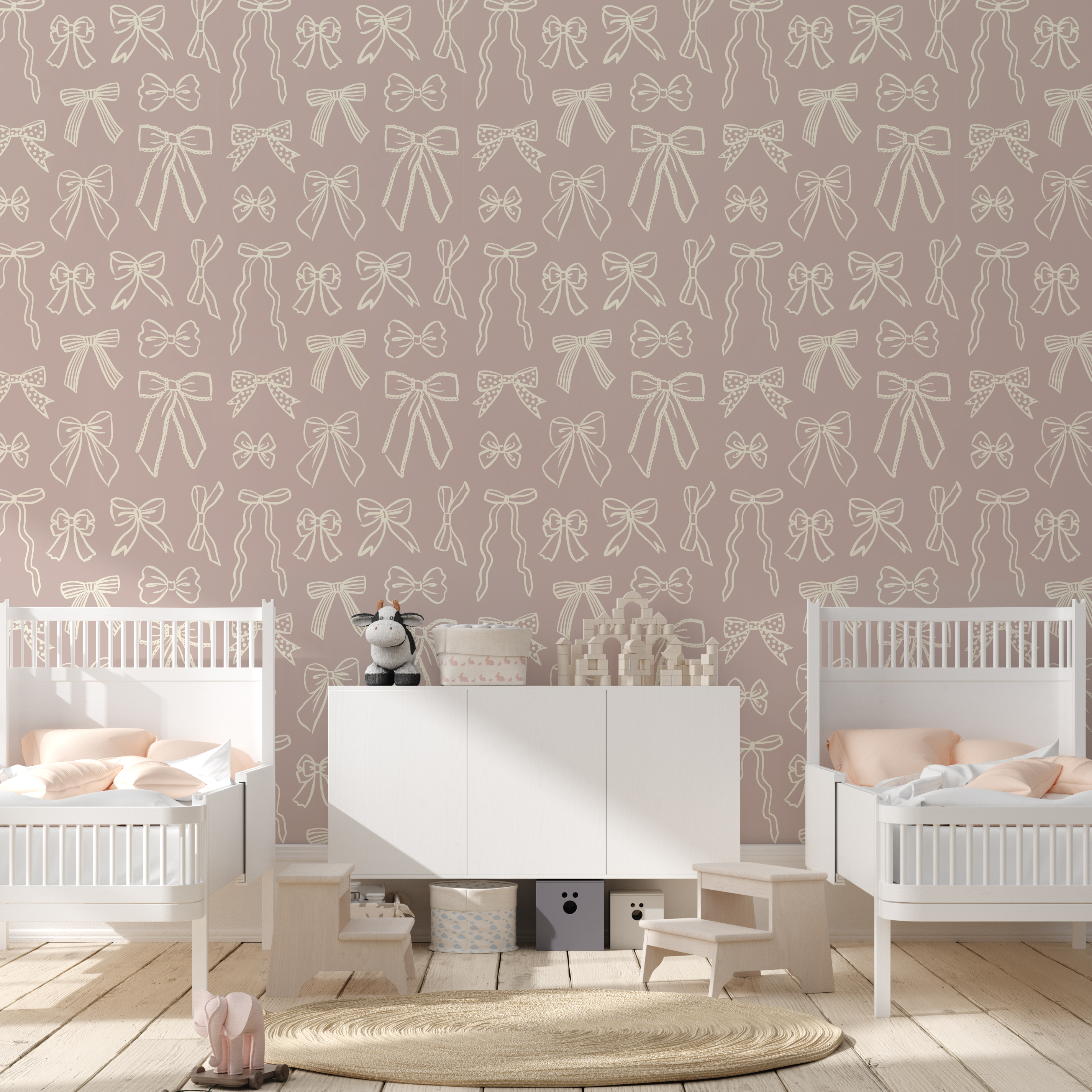 Brielle Cream and Multi-Color Removable Nursery Wallpaper