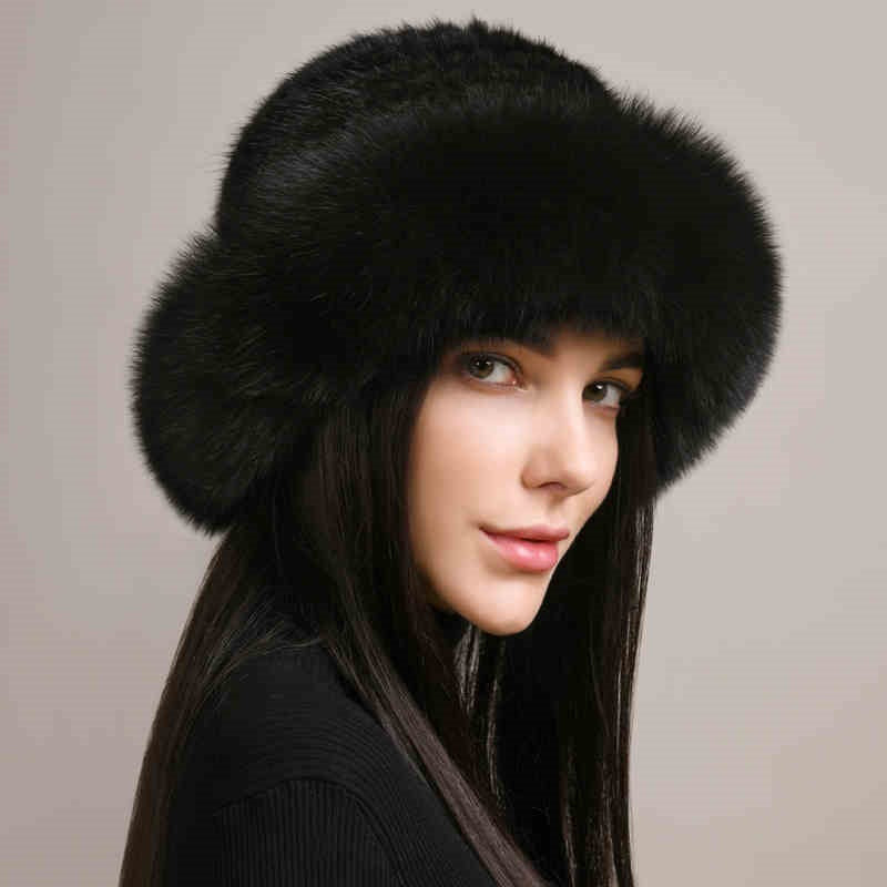 Women’s Mink Hair Winter Hat Braided Fur Warm Elegant Beanie - Image 3