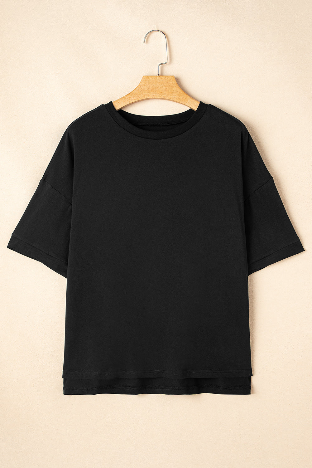 Solid Short Sleeve Hi Low Hem T-Shirt