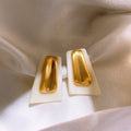 Fashionable Square Geometric Patchwork Stud Earrings For Women