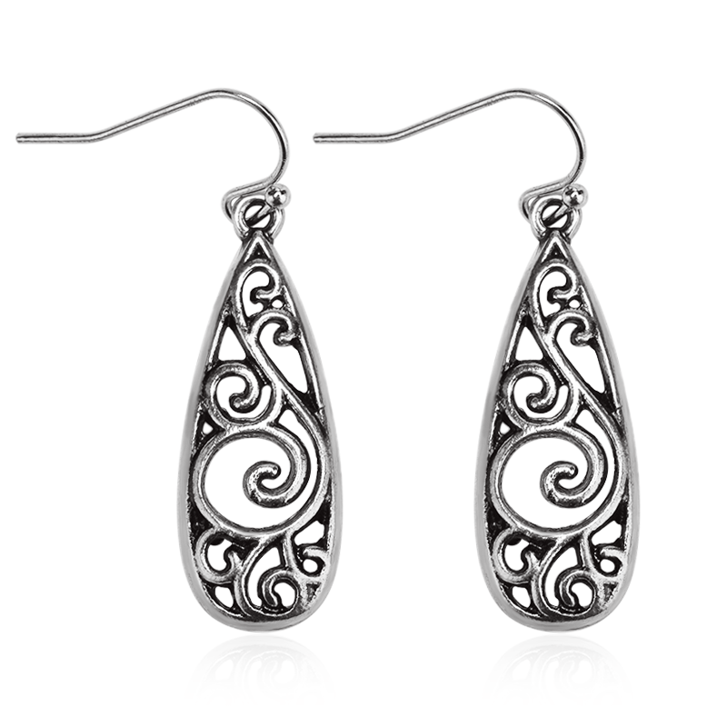 Retro Metal Carved Court-Style Earrings For Women