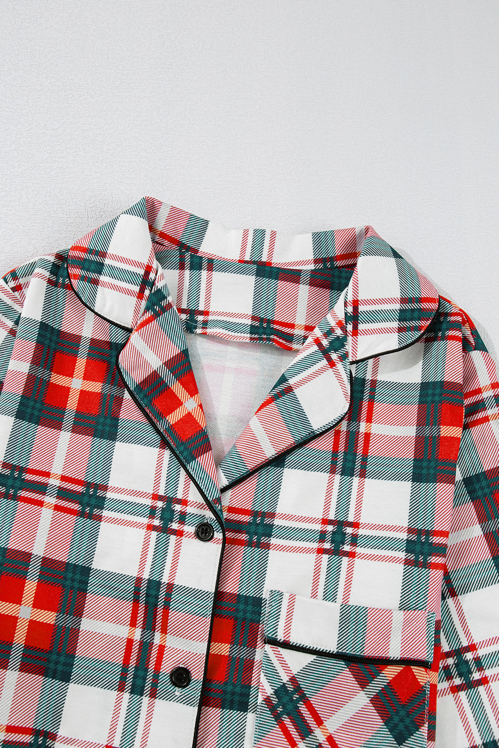 Womens Long Sleeve Plaid Pajama Set Festive Sleepwear - Image 13