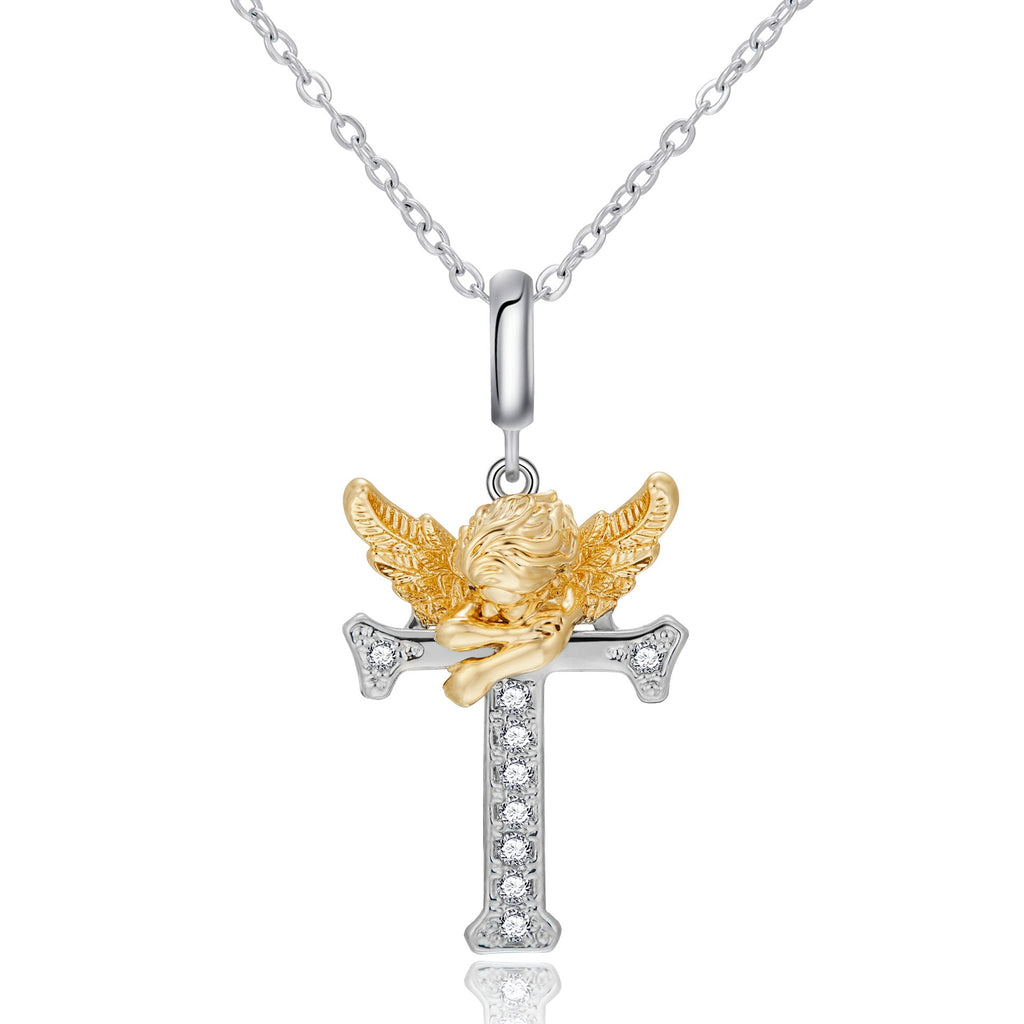 New Copper-plated White-gold Letter Pendant Mens And Womens Stainless Steel O-shaped Necklace