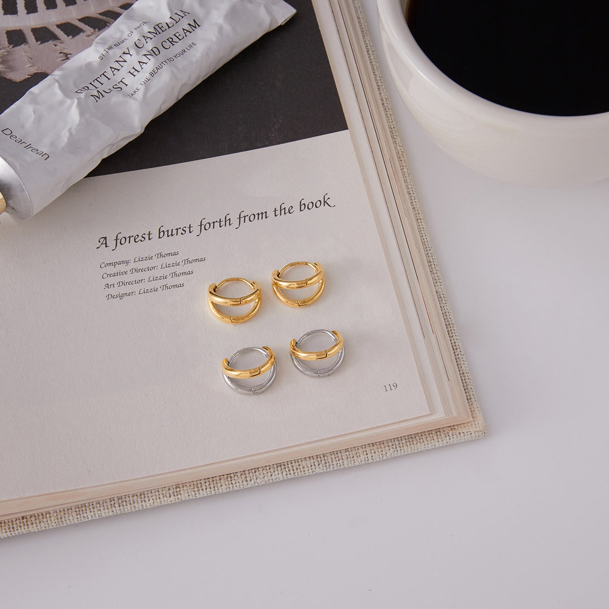 18K Gold Lightweight Hoop Earrings with Secure Clasp