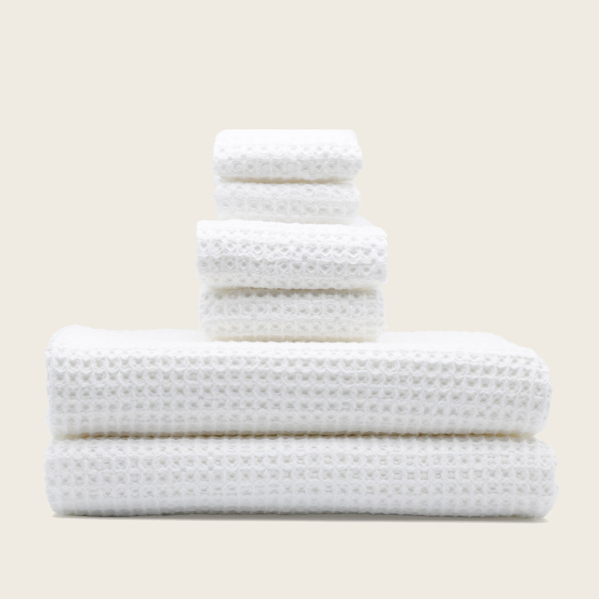 Sedona White Cotton Waffle Weave Bath Towel - Image 9