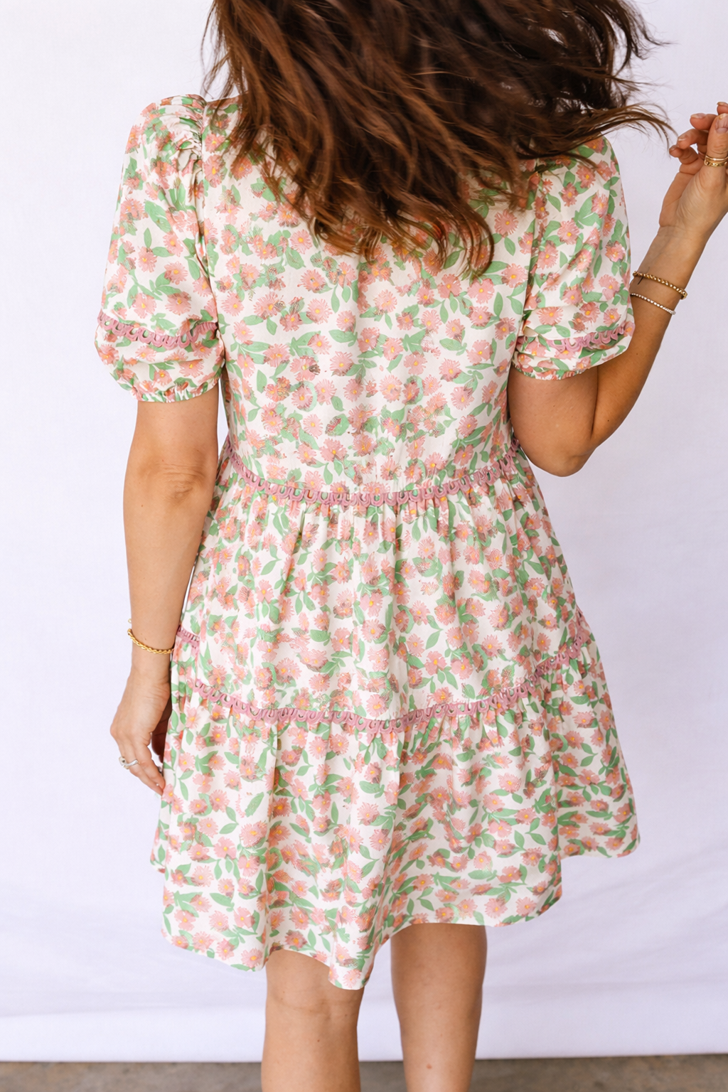 Rachel Floral Puff Sleeve Mini Dress - Cotton Babydoll Cottagecore