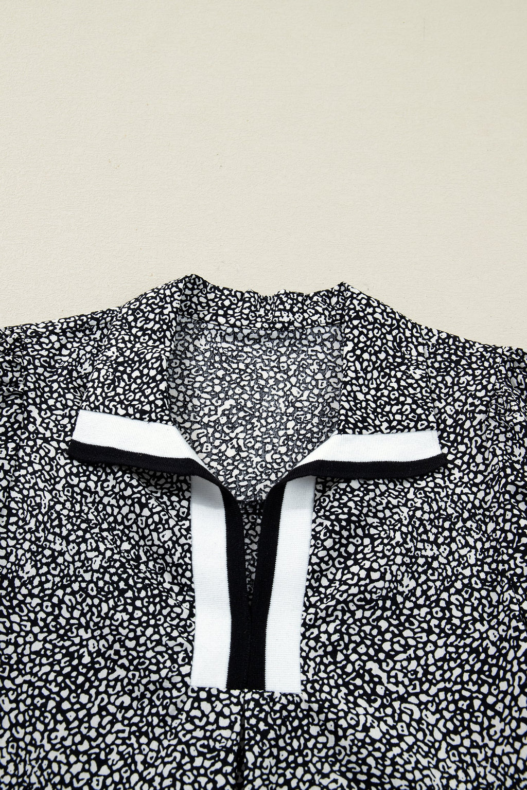 Leopard Contrast Striped Trim Polo Dress