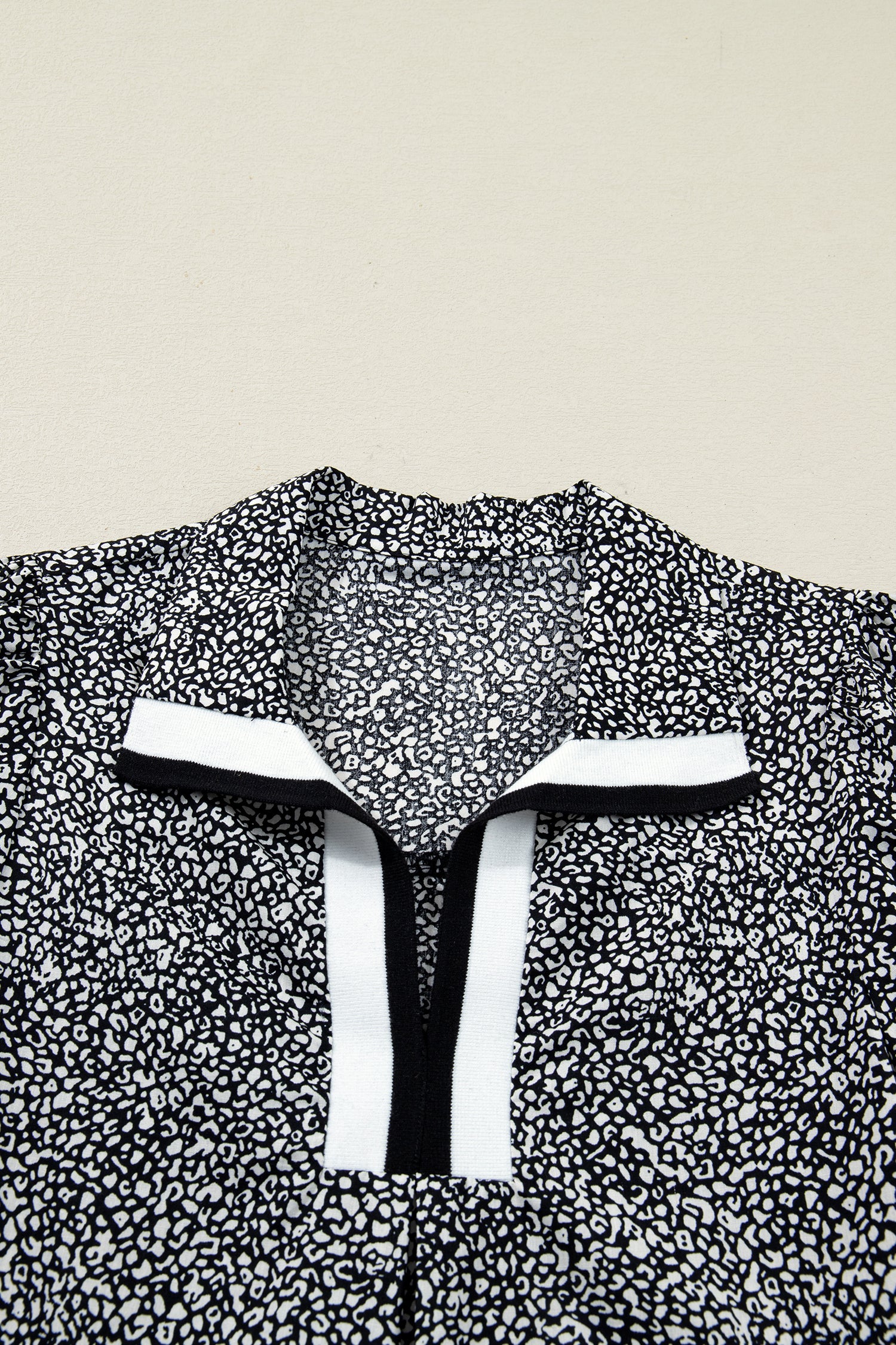 Leopard Contrast Striped Trim Polo Dress