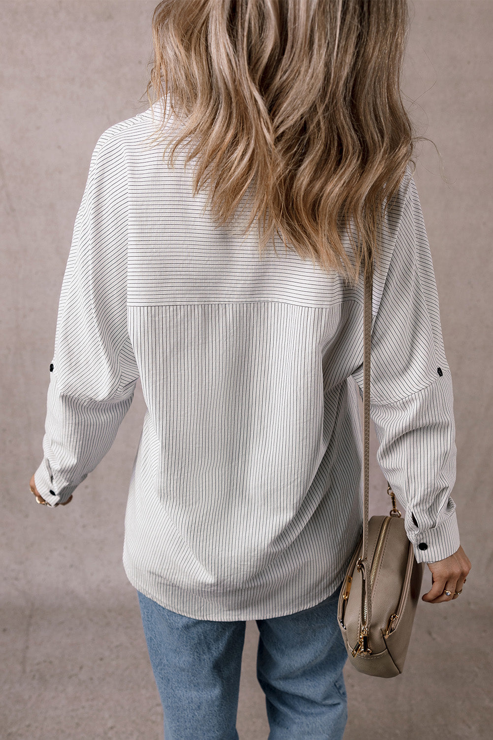 Zazita Tab Sleeve Long Shirt - Versatile Button Down Blouse