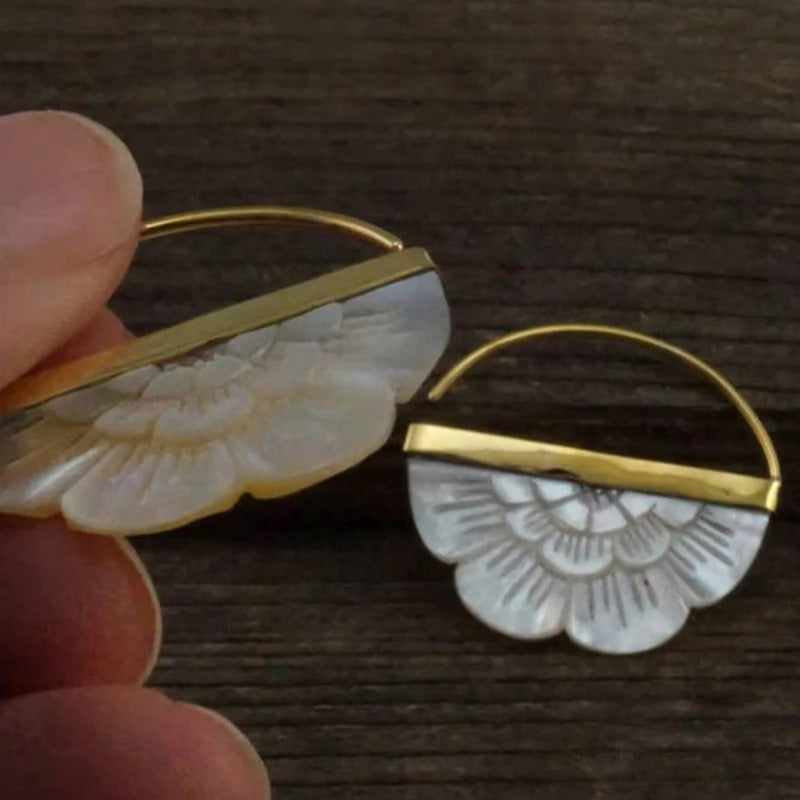 Simple Retro Fan-Shaped Womens Earrings