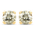 0.98 Carat Genuine LB Diamond 14K Yellow Gold Earrings