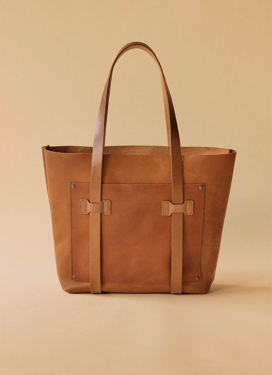 Cargo Tote Bag in Full-Grain Leather
