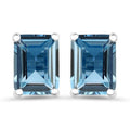 3.90 Carat Genuine London Blue Topaz .925 Sterling Silver Earrings