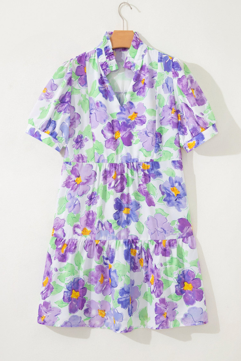 Penelope Tiered Ruffle Mini Dress: Floral Romantic Mini Dress