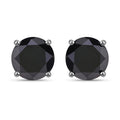 4.25 Carat Genuine Black Diamond 14K White Gold Earrings