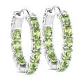 3.40 Carat Genuine Peridot .925 Sterling Silver Earrings