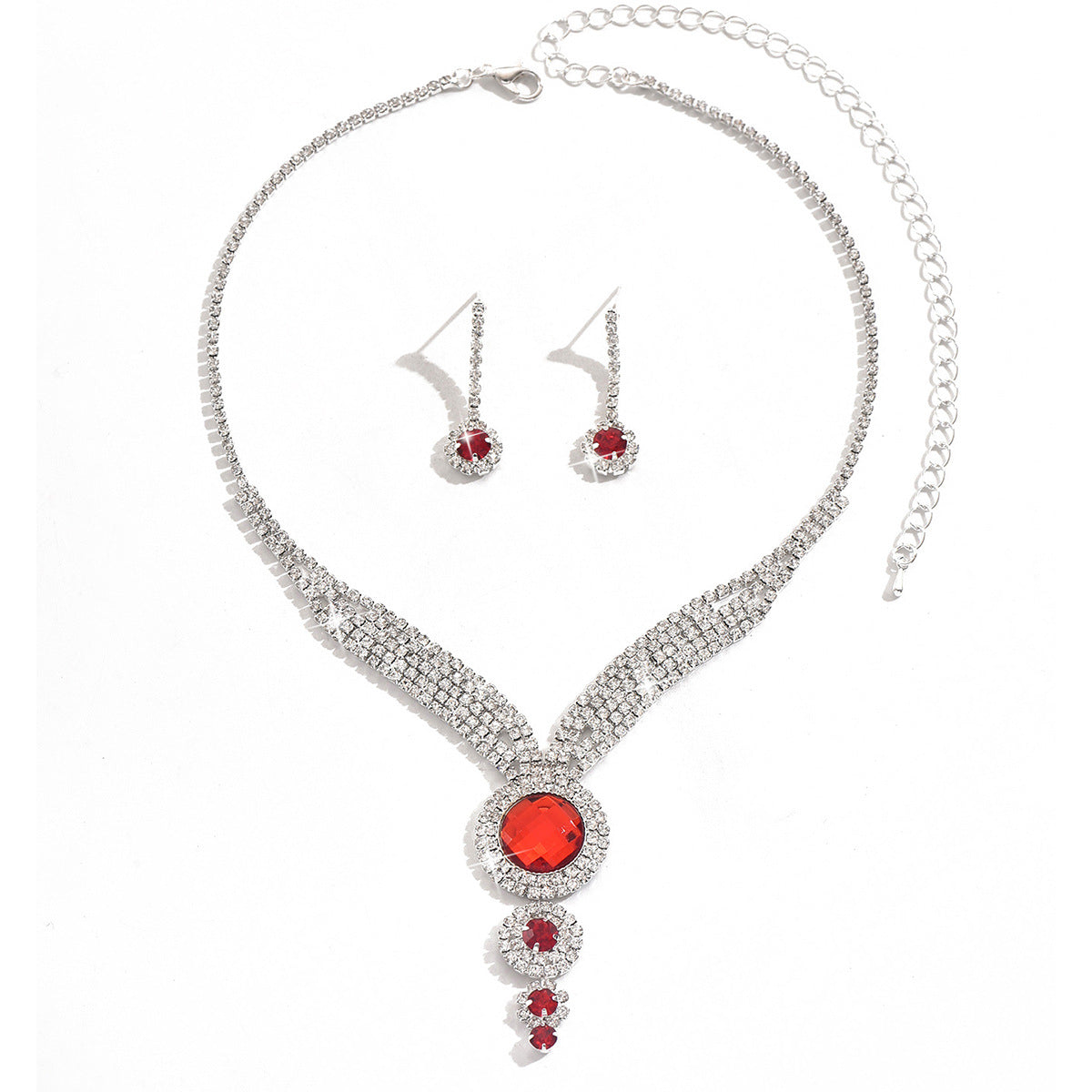 Oem And Dropshipping Cross-Border Hot-Selling Retro Claw Chain Round Clavicle Chain Necklace Earrings Holiday Photography Jewelry Set