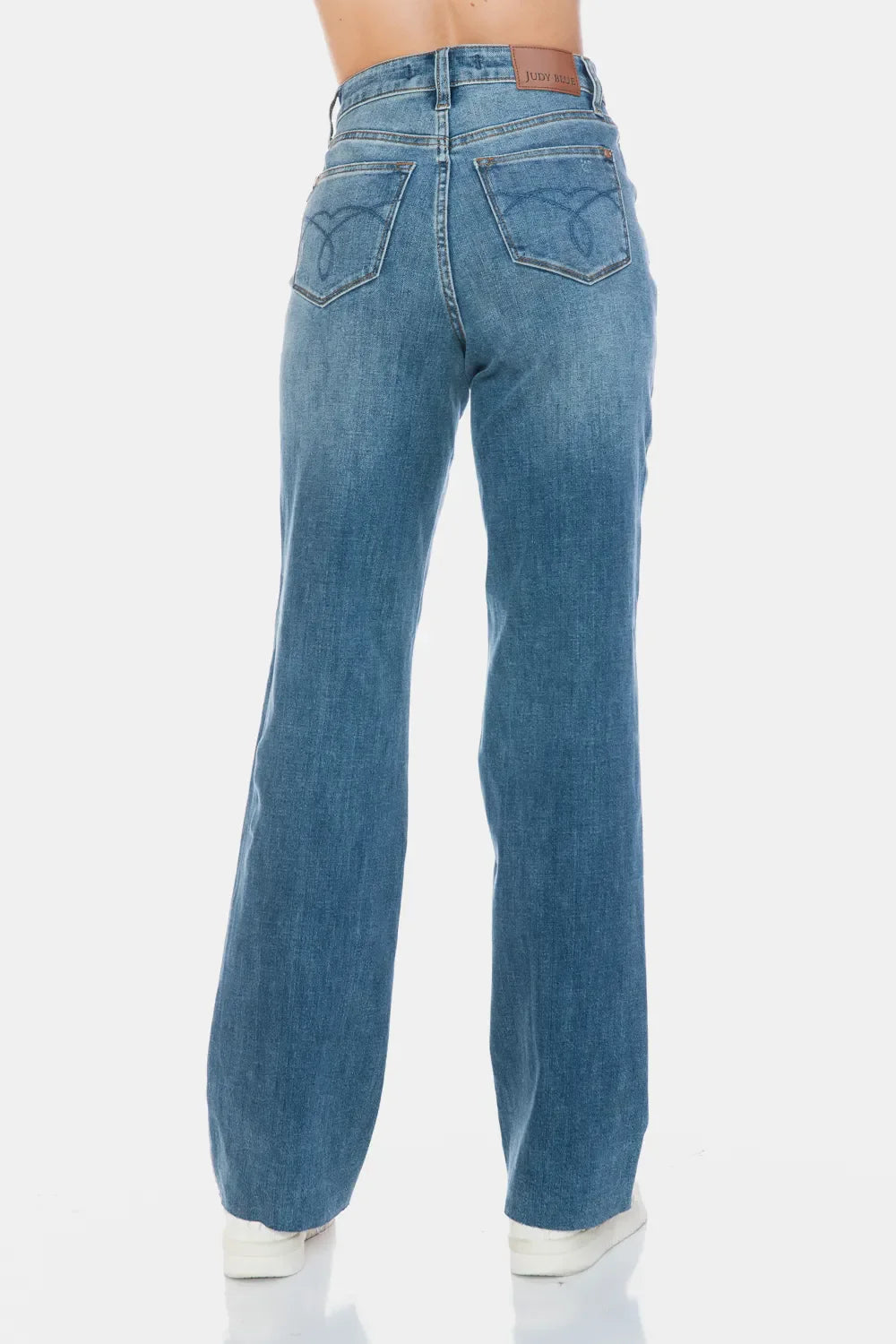 Judy Blue Tummy Control Straight Jeans Raw Hem