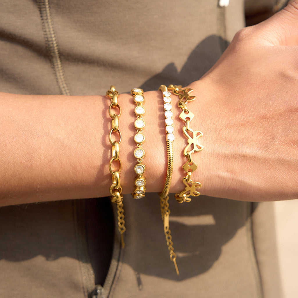 Gold Butterfly Chain Bracelet - Waterproof Stainless Steel