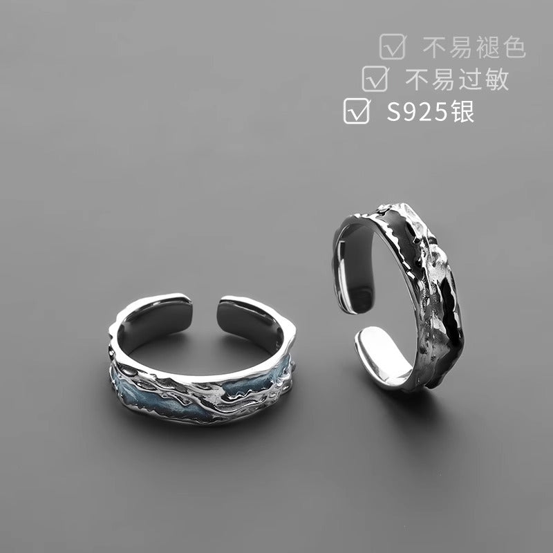 Men's S925 Sterling Silver Adjustable Ring - Modern Minimalist Band