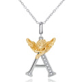 New Copper-plated White-gold Letter Pendant Mens And Womens Stainless Steel O-shaped Necklace