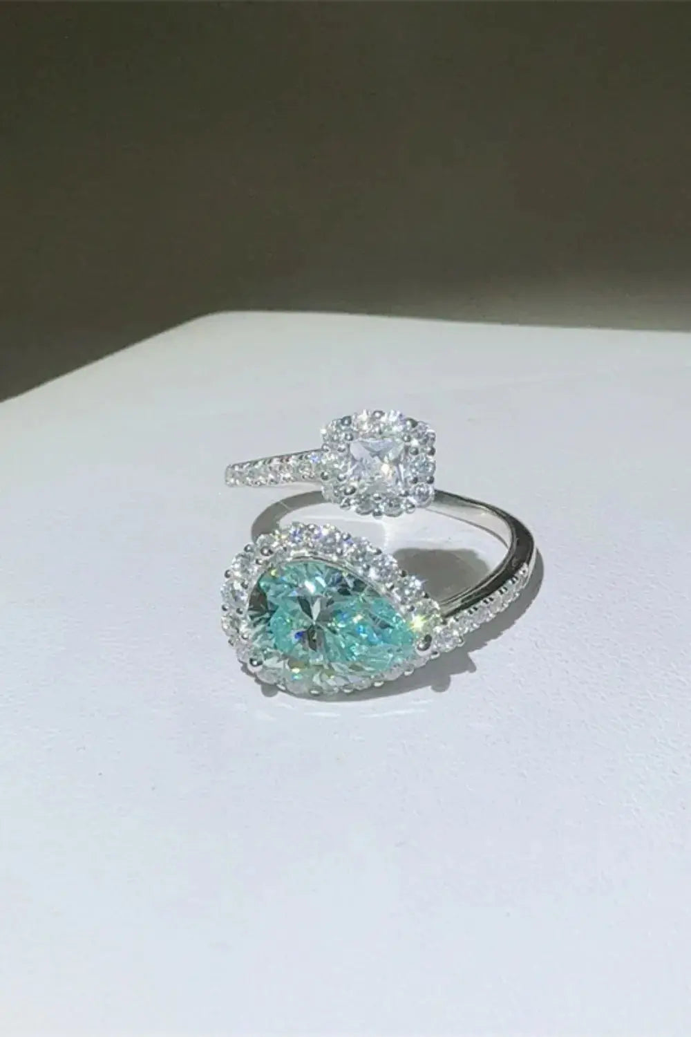 2 Carat Moissanite 925 Sterling Silver Bypass Ring