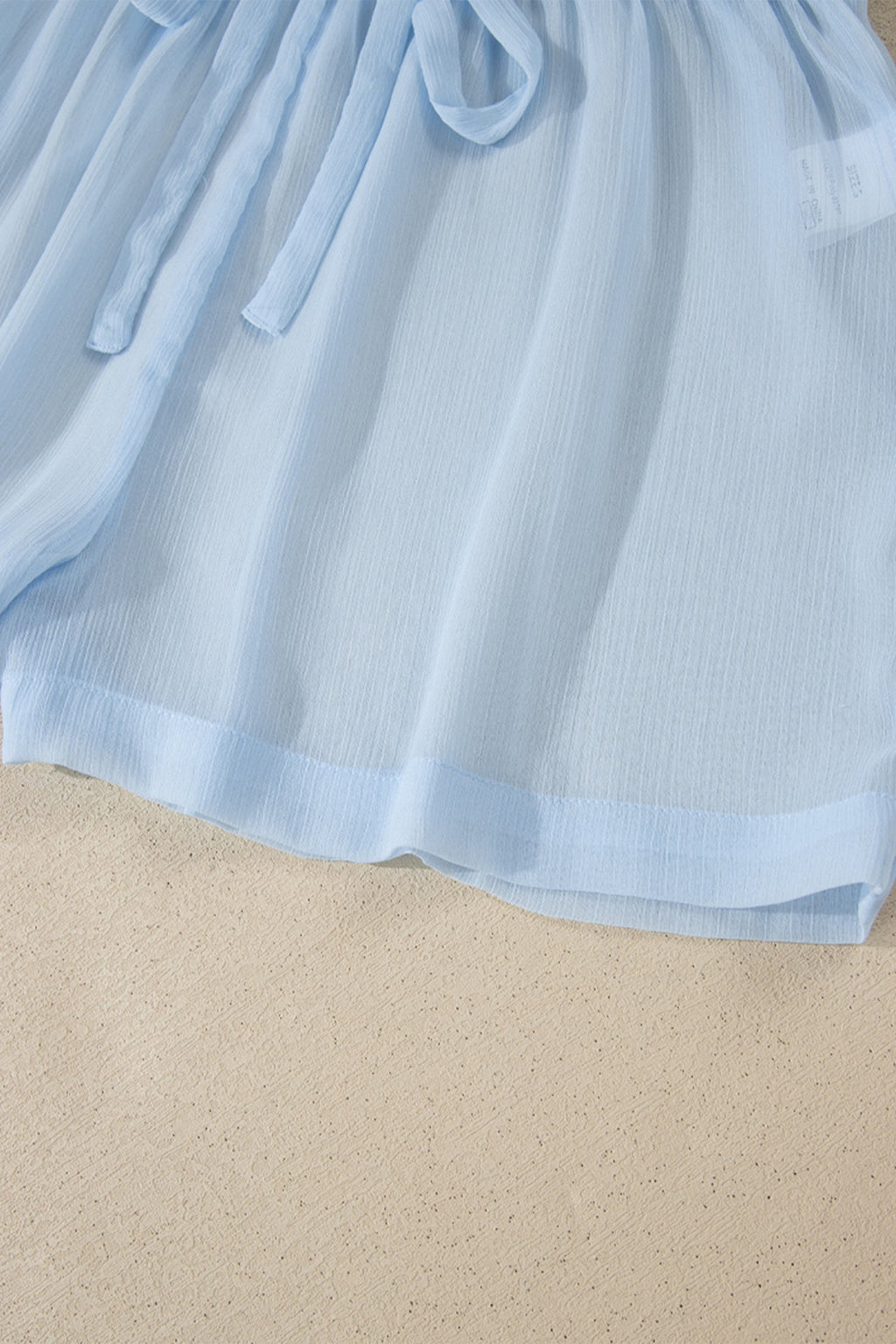 Sheer Tunic Shirt & Drawstring Shorts Cover-Up