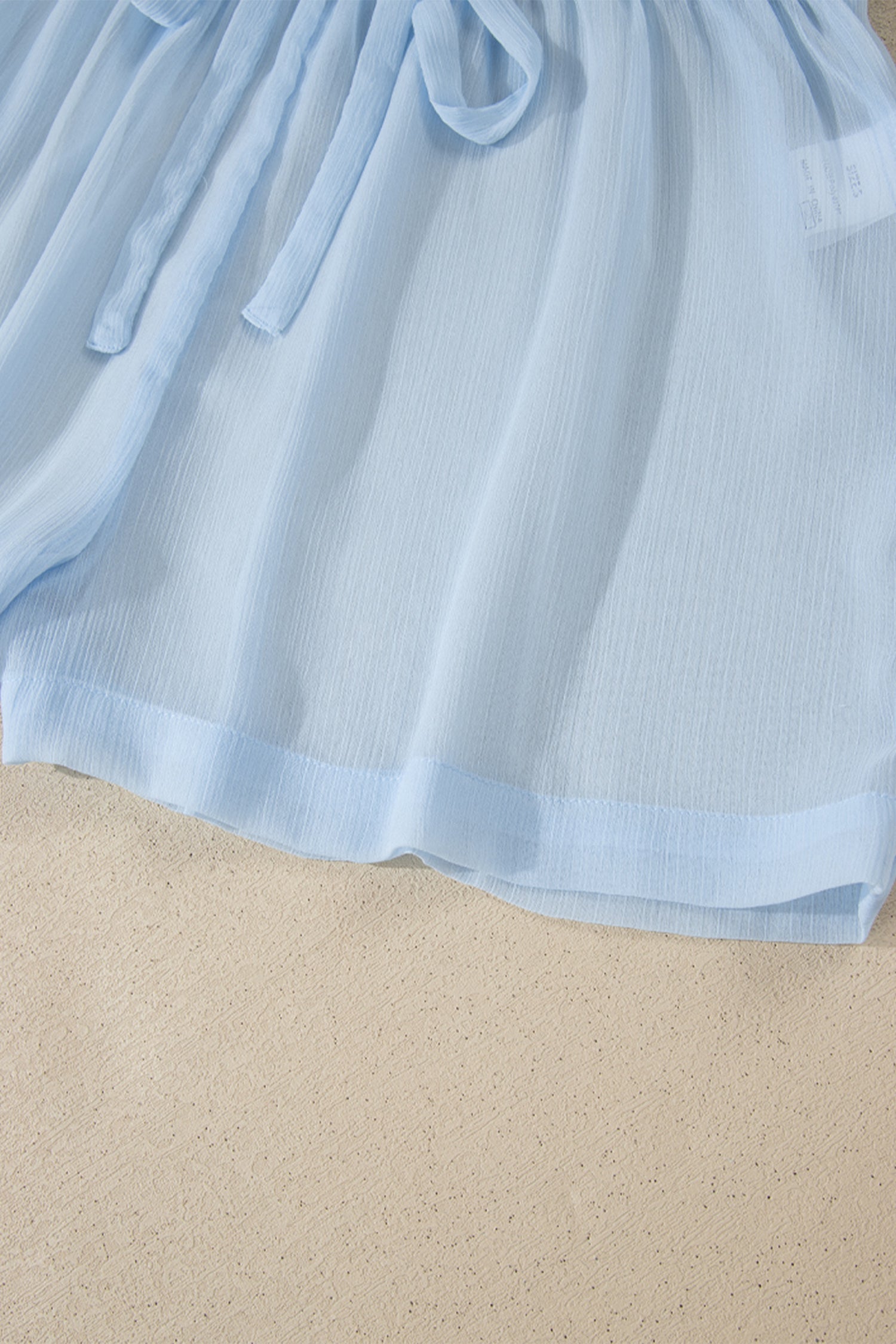 Sheer Tunic Shirt & Drawstring Shorts Cover-Up