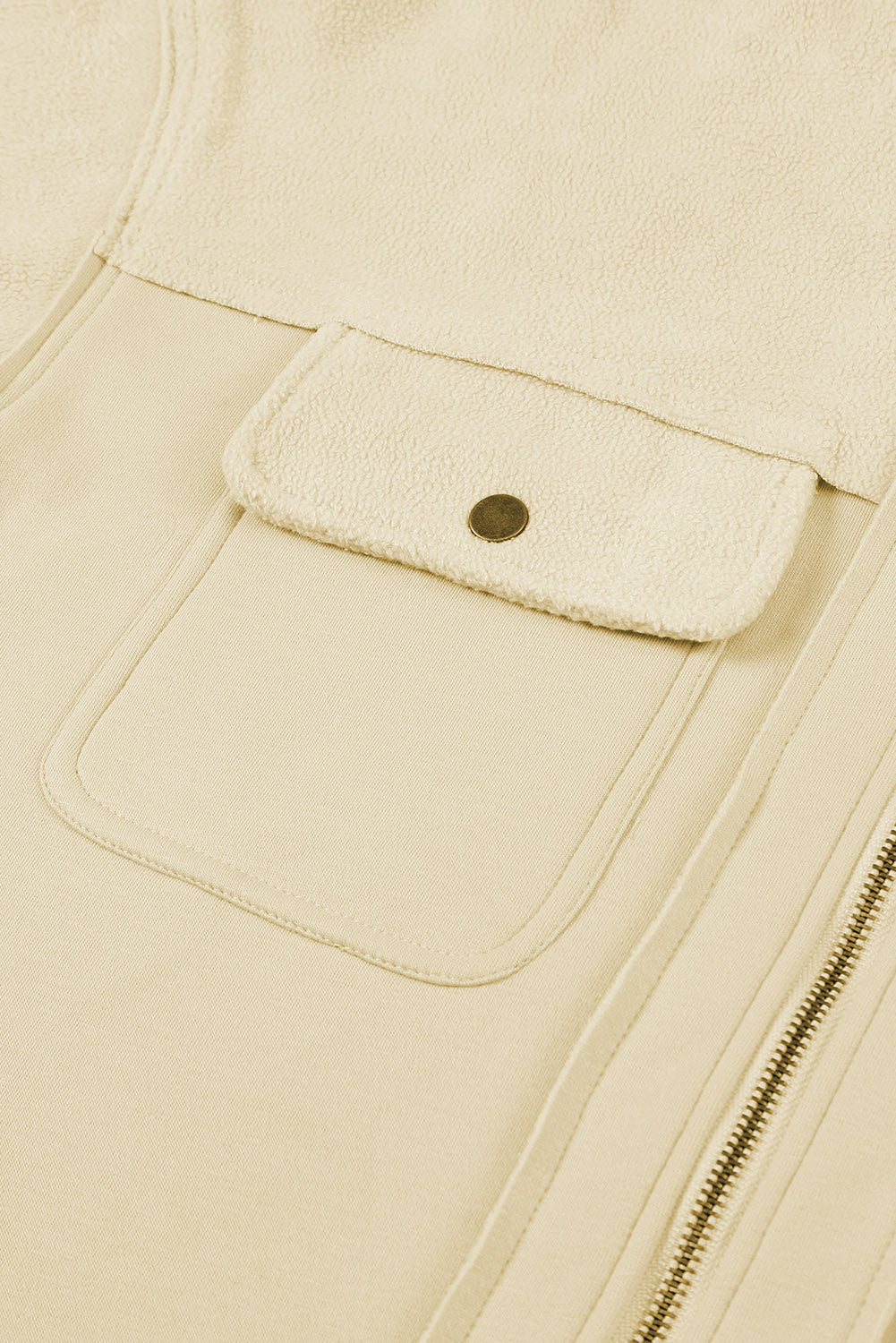 Green Bishop Sleeve Zip Up Hoodie Jacket with Flap Pockets