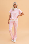 Polka Dot Mock Neck Top & Pants Set