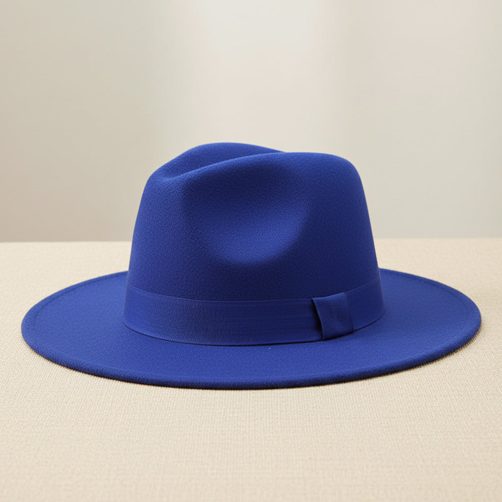 Wide Brim Bell Crown Felt Hat – Unisex Minimalist Sun Hat