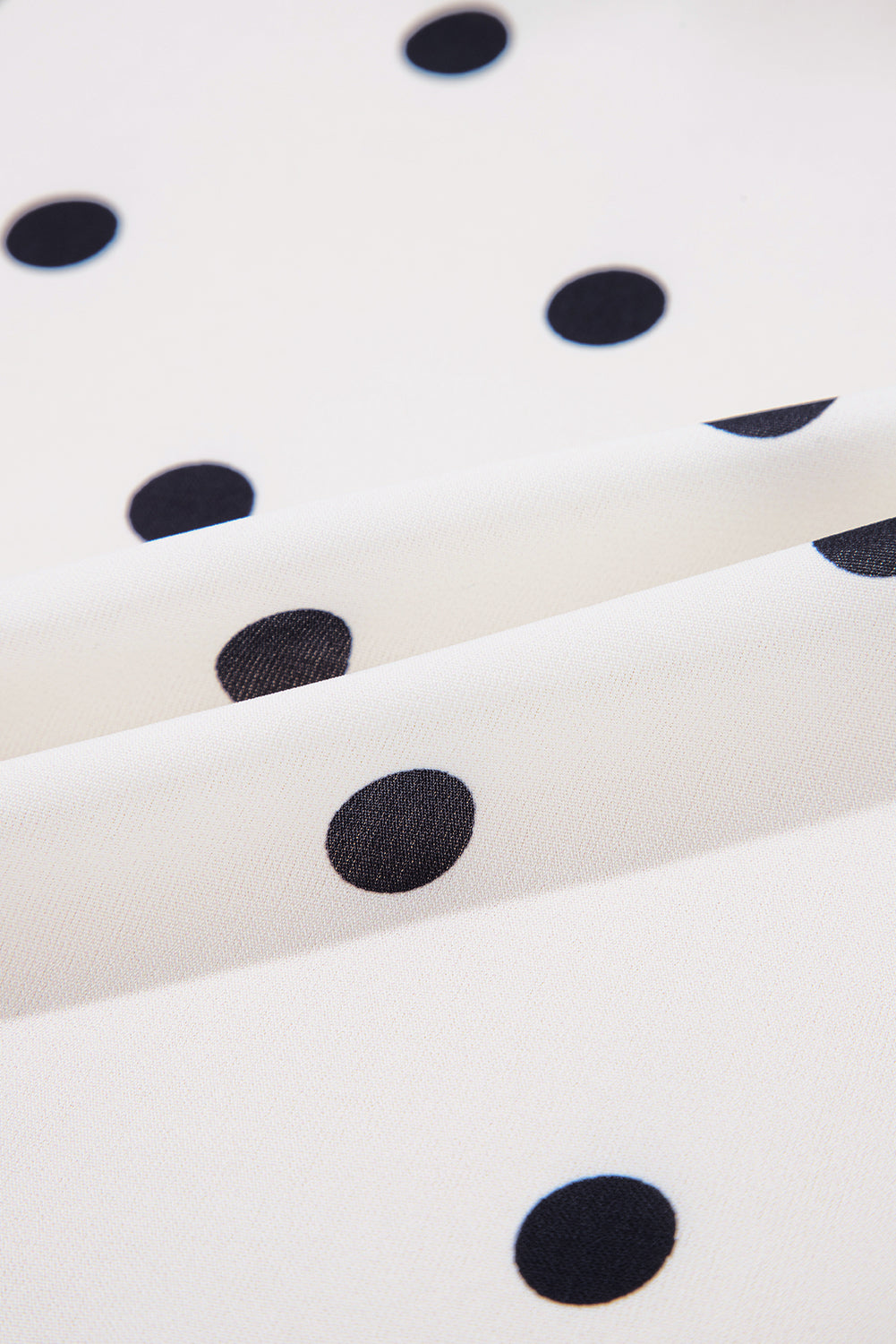 Polka Dot Collared Lace-Up Peplum Top