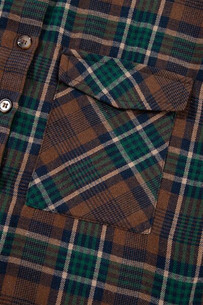 Women's Classic Plaid Button-Up Jacket - Lightweight Cotton