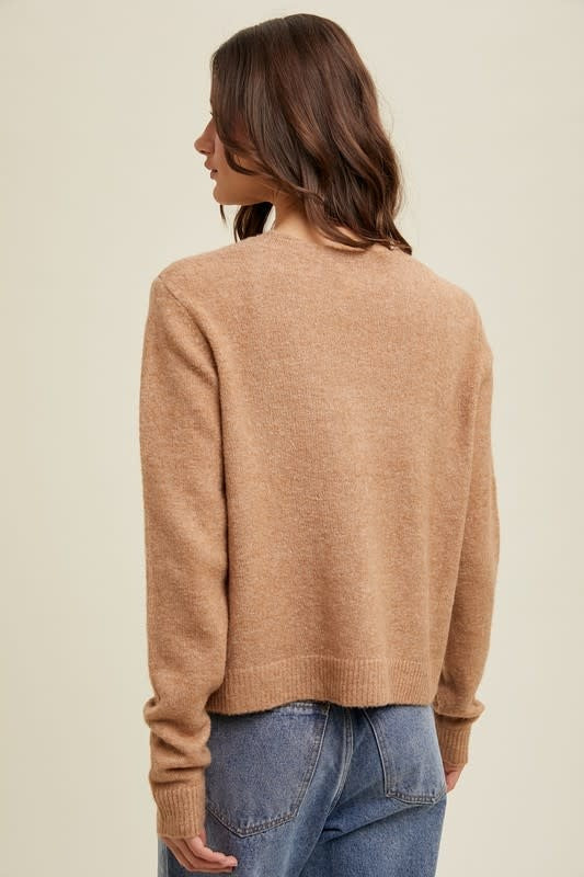 Brushed Tank Top in Toast - Minimalist Sleeveless Knit Crewneck