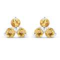 0.72 Carat Genuine Yellow Sapphire .925 Sterling Silver Earrings
