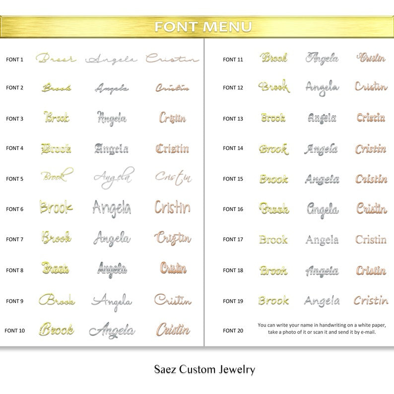 Custom Engraved Script Name Stud Earrings Gold-Tone Jewelry