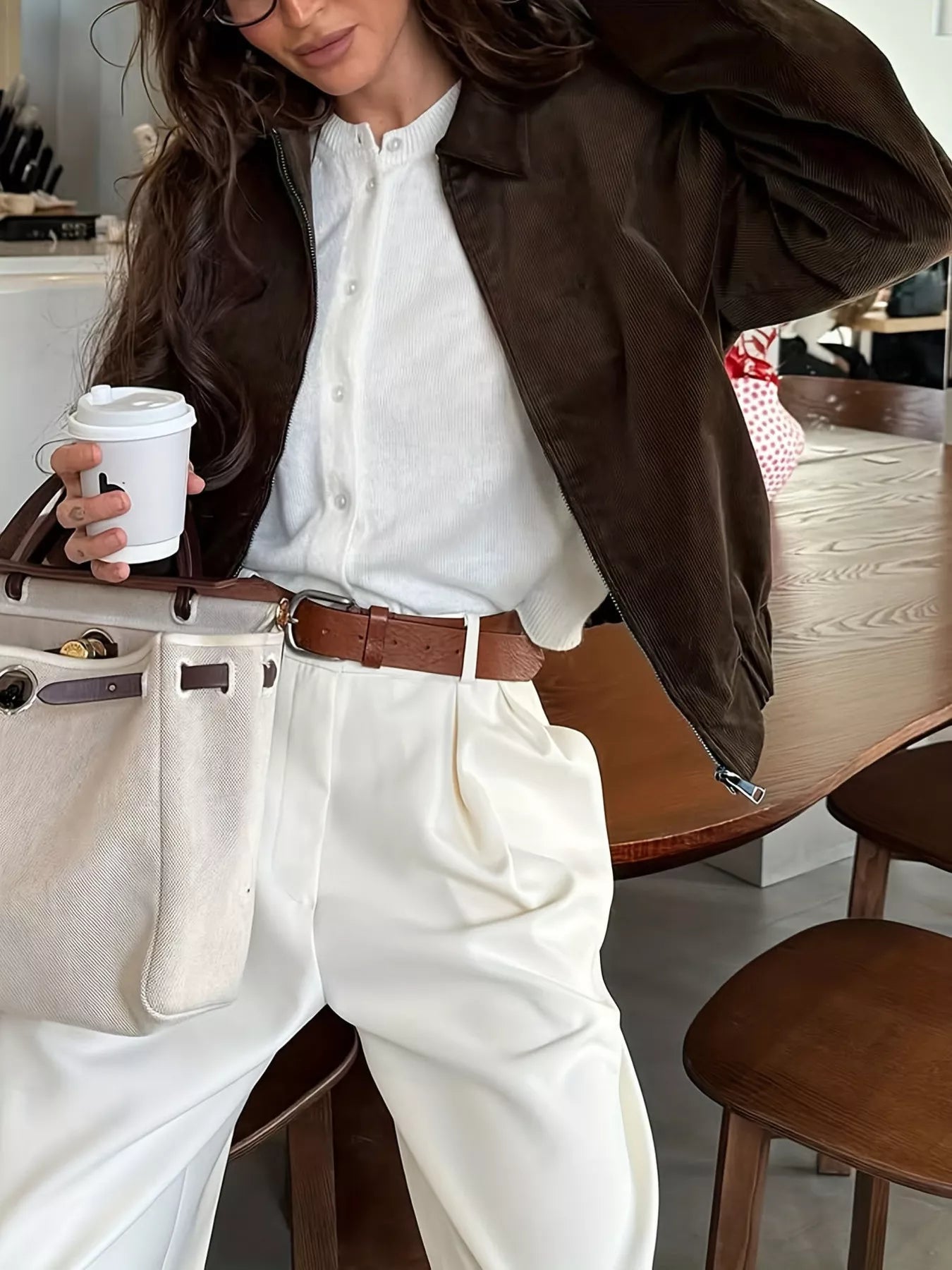 Vintage Corduroy Zip Up Relaxed Fit Jacket