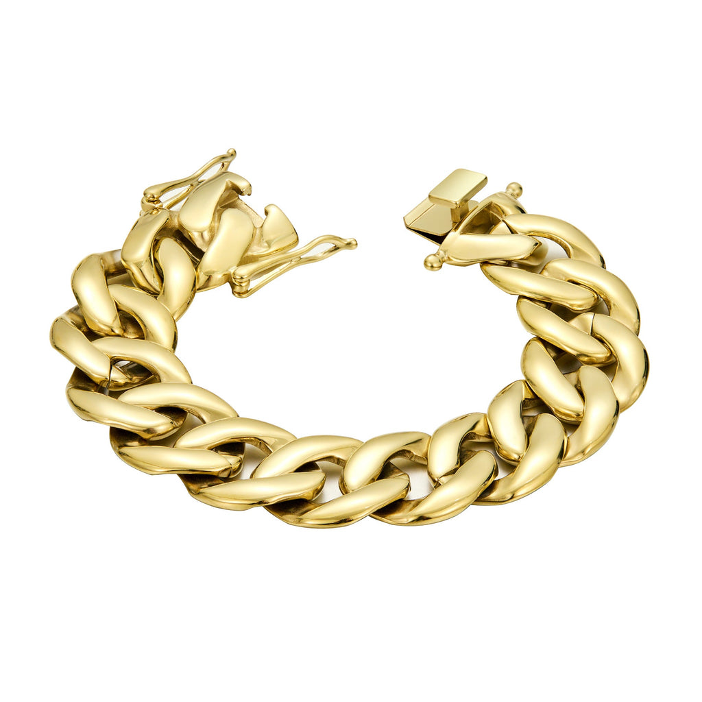 Men's Stainless Steel Gold-Plated Toggle Clasp Necklace
