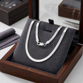 925 Sterling Silver Elegant  Herringbone Chain Necklace with Secure Lobster Clasp