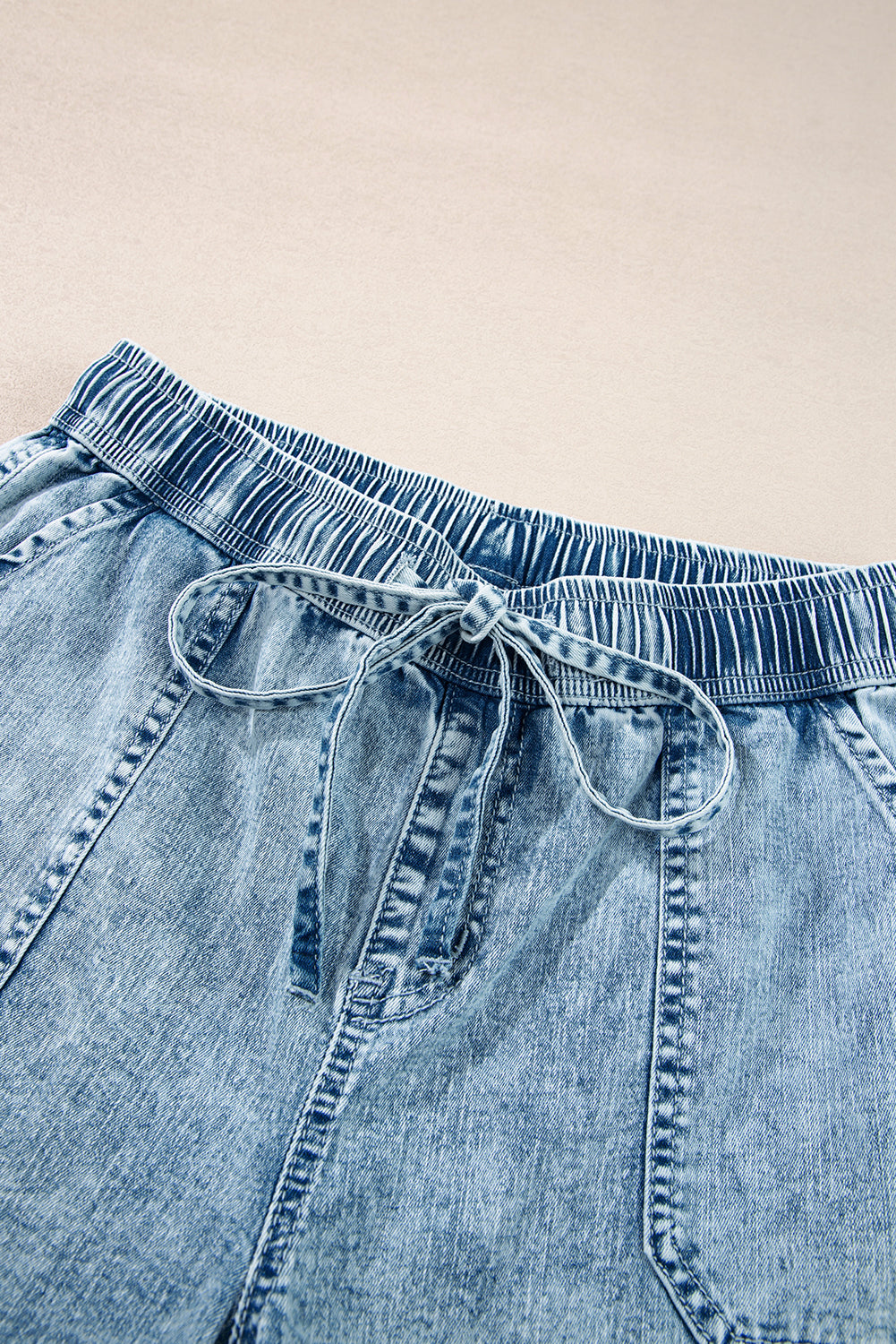 Yamileth Mineral Wash Loose Straight Leg Pants with Drawstring