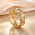 European And American-style Personalized Hollow-out Zircon Light-luxury Trendy Ring