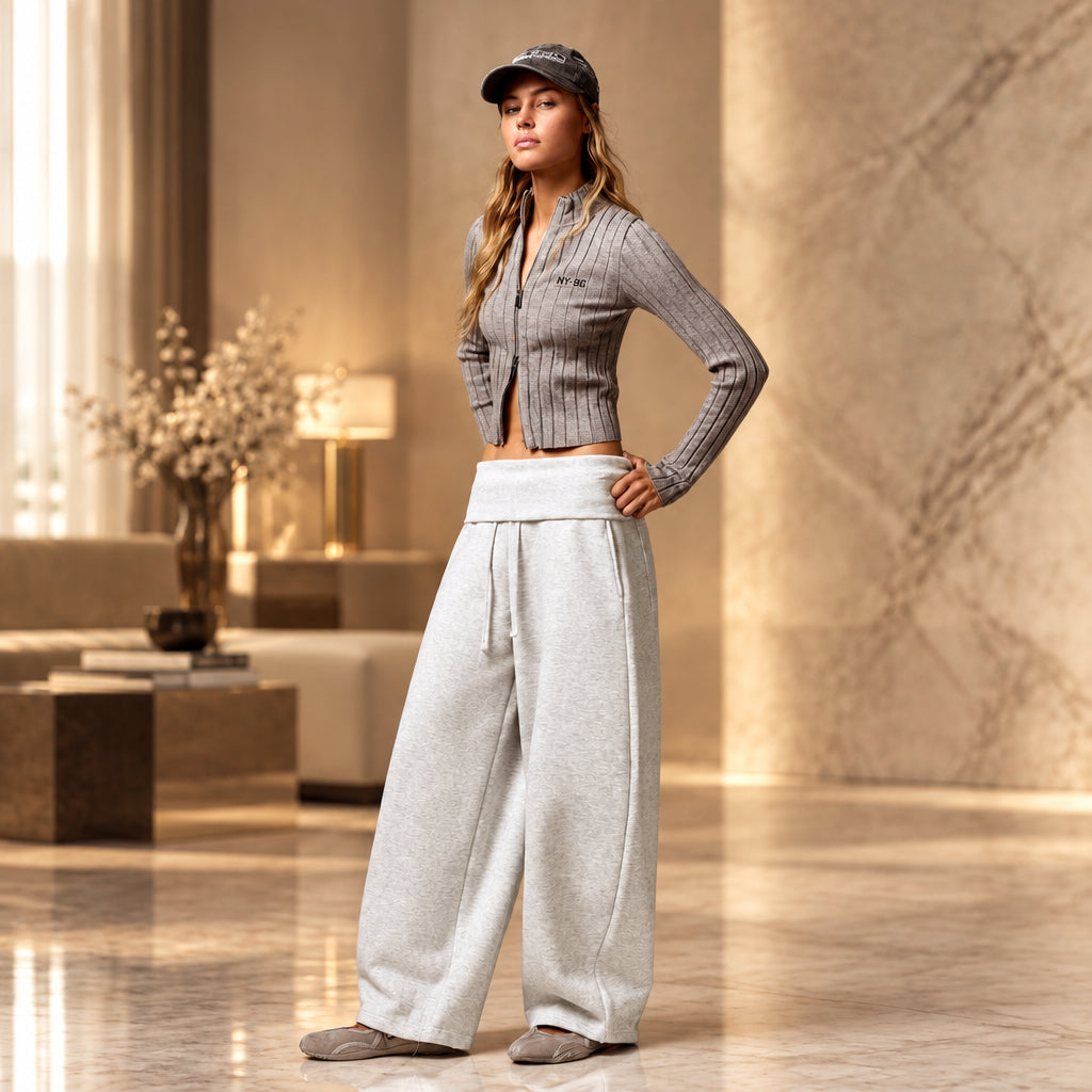 Women's High-Waist Wide-Leg Casual Pants