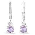 1.00 Carat Genuine Pink Amethyst .925 Sterling Silver Earrings