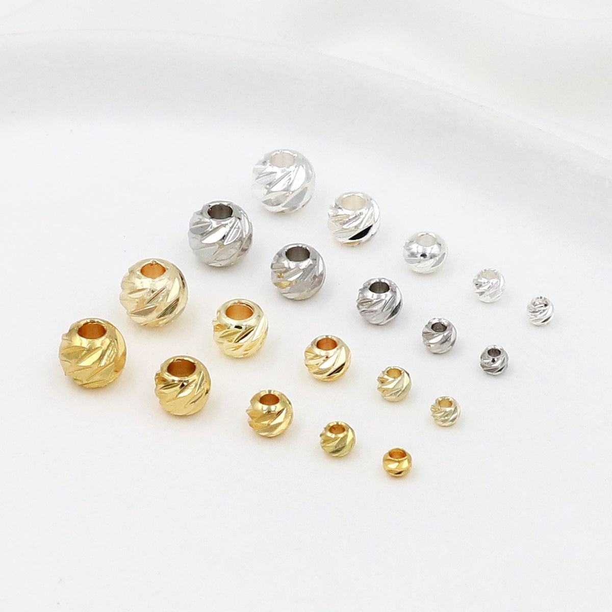 Copper-plated 18K Gold Beveled-cut Filigree Round Spacer Beads