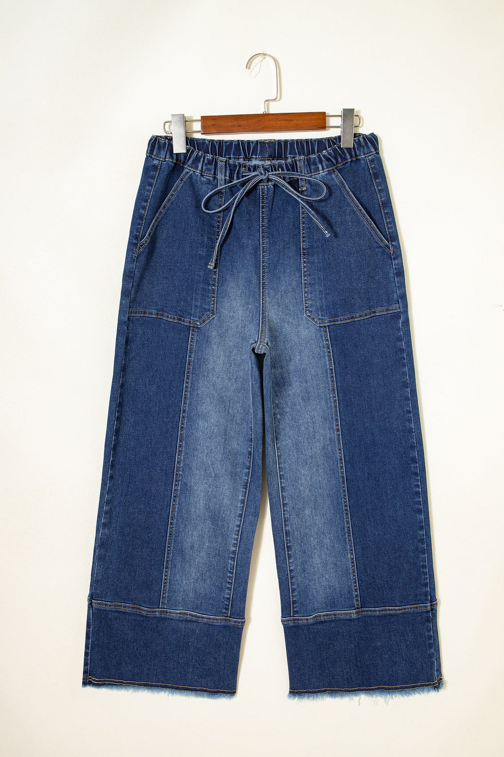 Aleah High Waisted Wide Leg Cropped Denim Pants - Pull-On Fit
