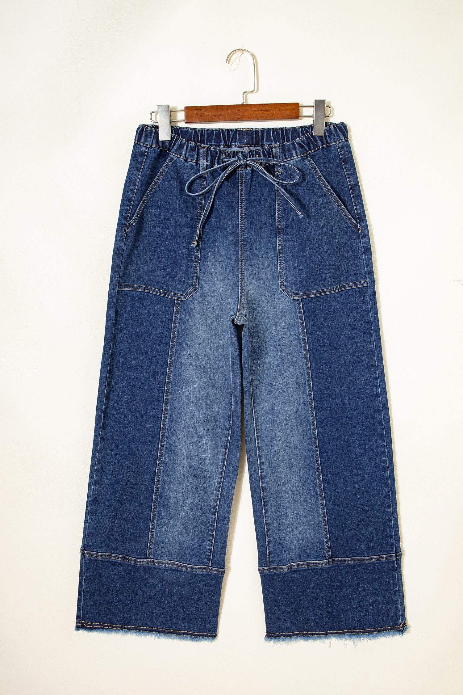 Aleah High Waisted Wide Leg Cropped Denim Pants - Pull-On Fit